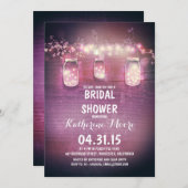 Rustic Mason Jars & String Lights vrijgezellenfees Kaart (Voorkant / Achterkant)