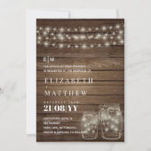 Rustic Mason Jars Wedding Invitation (Voorkant)