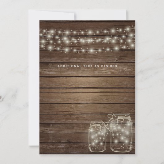 Rustic Mason Jars Wedding Invitation (Achterkant)