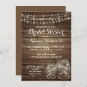 Rustic Mason Jars Wedding Vrijgezellenfeest Kaart (Voorkant / Achterkant)