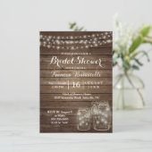 Rustic Mason Jars Wedding Vrijgezellenfeest Kaart (Staand voorkant)