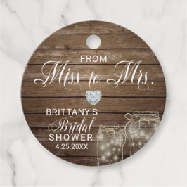 Rustic Mason Jars Wood Miss to Mrs Vrijgezellenfee Bedankjes Labels