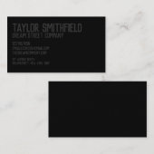 Rustic Matte Black Professional Visitekaartje (Voorkant / Achterkant)