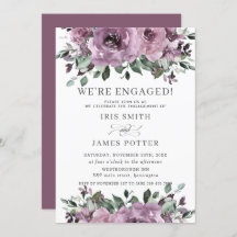 Rustic Mauve Paars Plum Floral Engagement Party