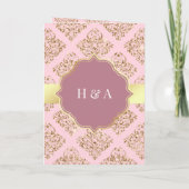 Rustic Mauve Pink Gold Damask Moslim Weddenschap (Achterkant)