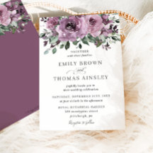 Rustic Mauve Plum Paarse Floral Greenery Wedding