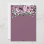 Rustic Mauve Plum Paarse Floral Greenery Wedding Kaart (Achterkant)