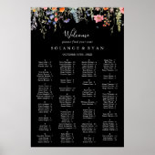 Rustic Meadow Botanical Alphabetical Seating Chart Poster (Voorkant)