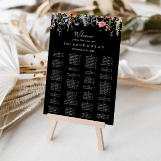 Rustic Meadow Botanical Alphabetical Seating Chart Poster