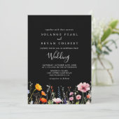 Rustic Meadow Botanical Front & Back Wedding Kaart (Staand voorkant)