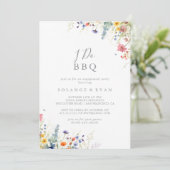 Rustic Meadow Botanical I Do BBQ Engagement Party Kaart (Staand voorkant)