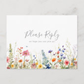 Rustic Meadow Botanical Menu Choice RSVP Postcard (Voorkant)