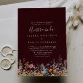 Rustic Meadow Botanical Nuestra Boda Wedding Kaart