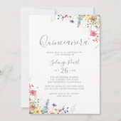Rustic Meadow Botanical Quinceañera Kaart (Voorkant)