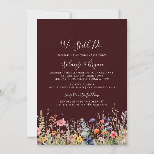Rustic Meadow Botanical We Still Do Vow Renewal Kaart (Voorkant)