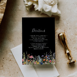Rustic Meadow Botanical Wedding Directions Informatiekaartje