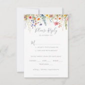 Rustic Meadow Botanical Wedding Menu Choice RSVP (Voorkant)