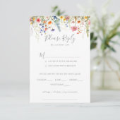 Rustic Meadow Botanical Wedding Menu Choice RSVP (Staand voorkant)