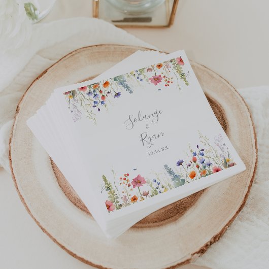 Rustic Meadow Botanical Wedding Napkin Servet