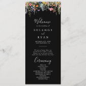 Rustic Meadow Botanical Wedding Program Programmakaart (Voorkant)