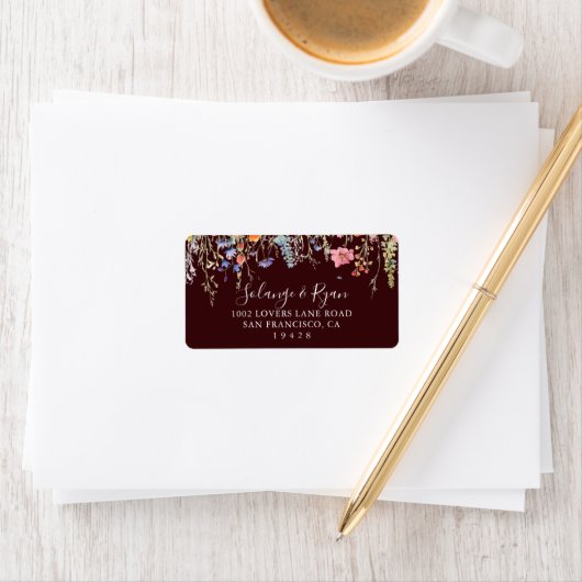 Rustic Meadow Botanical Wedding RSVP Address Label (Insitu)