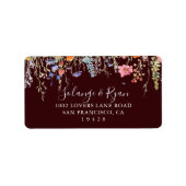 Rustic Meadow Botanical Wedding RSVP Address Label (Voorkant)