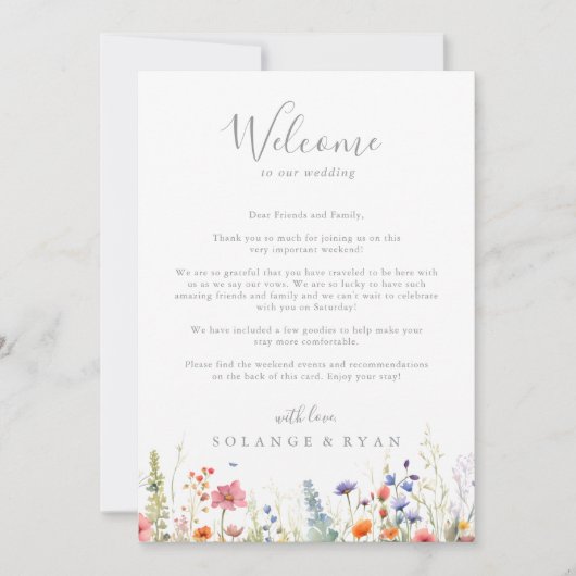 Rustic Meadow Botanical Wedding Welcome Letter (Voorkant)