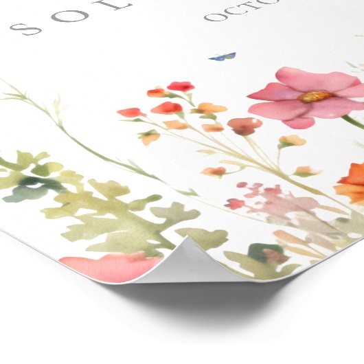 Rustic Meadow Botanical Wedding Welcome Sign Poster (Hoek)