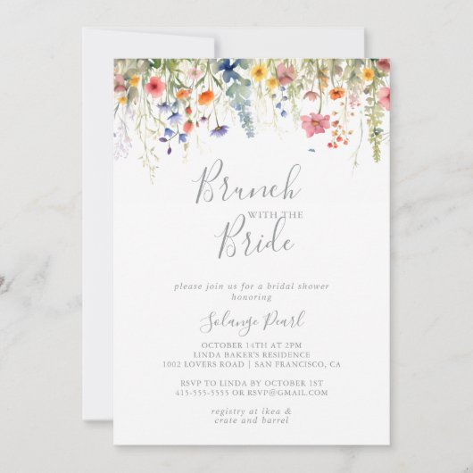 Rustic Meadow Brunch with the Bride Shower Kaart (Voorkant)