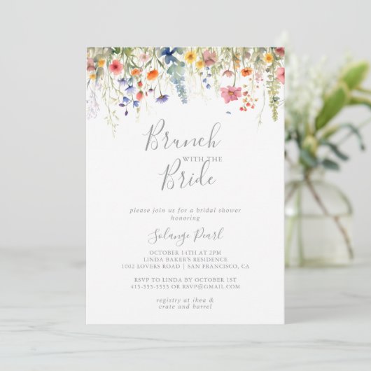 Rustic Meadow Brunch with the Bride Shower Kaart (Staand voorkant)