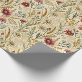 Rustic Meadow Daisies with Wheat and Wildflowers Cadeaupapier (Hoek)