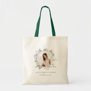 Rustic Meadow Floral Wreatfoto Vrijgezellenfeest Tote Bag