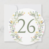 Rustic Meadow Flower Zomer Trouwtafel Nummer Kaart (Voorkant)