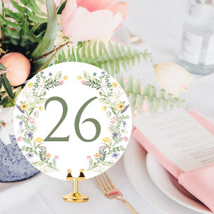 Rustic Meadow Flower Zomer Trouwtafel Nummer Kaart