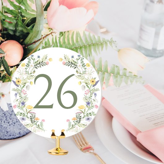 Rustic Meadow Flower Zomer Trouwtafel Nummer Kaart
