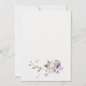 Rustic Meadow Lila Bloemenkrans Baby shower Kaart (Achterkant)