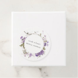 Rustic Meadow Lila Bloemenkrans Vrijgezellenfeest Bedankjes Labels