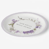 Rustic Meadow Lila Bloemenkrans Vrijgezellenfeest Papieren Bordje (Gekanteld)