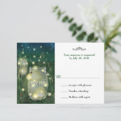 Rustic Meadow Summer Night Mason Jar Firefly RSVP (Staand voorkant)