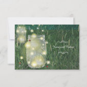 Rustic Meadow Summer Night Mason Jar Firefly RSVP Kaartje (Achterkant)