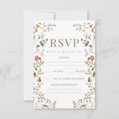 Rustic Meadow Wildflower Fall Wedding RSVP-kaarten RSVP Kaartje (Voorkant)