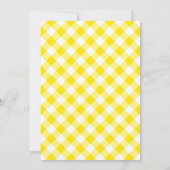 Rustic Meadow Yellow Gingham Zonnebloem Baby showe Kaart (Achterkant)