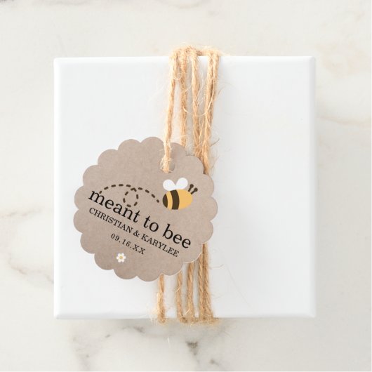 Rustic Meant to be Wedding Bedankt Bedankjes Labels (In situ)