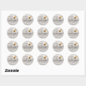 Rustic Meant To Bee Bruiloft Ronde Sticker (Vel)