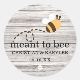 Rustic Meant To Bee Bruiloft Ronde Sticker