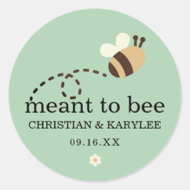 Rustic Meant To Bee Bruiloft Ronde Sticker