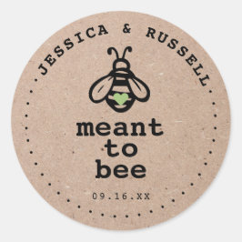 Rustic Meant To Bee Bruiloft Ronde Sticker