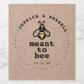 Rustic Meant To Bee Bruiloft Wijn Etiket (Enkel label)