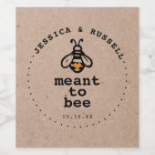 Rustic Meant To Bee Bruiloft Wijn Etiket (Enkel label)