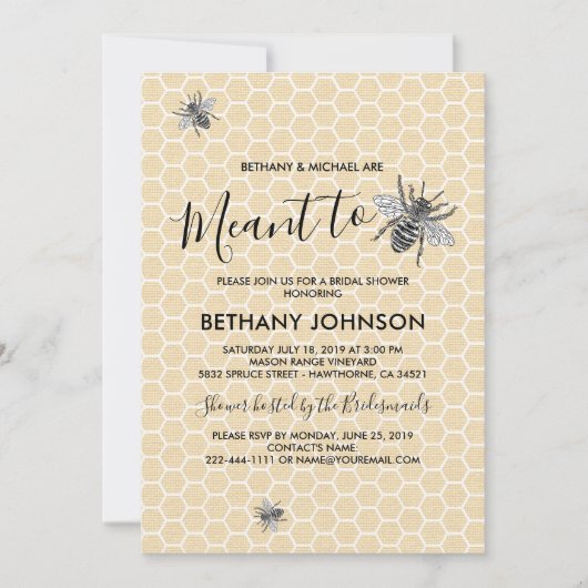 Rustic Meant to Bee Vrijgezellenfeest Kaart (Voorkant)